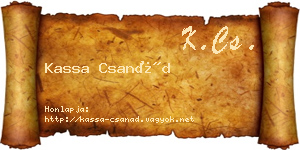 Kassa Csanád névjegykártya
